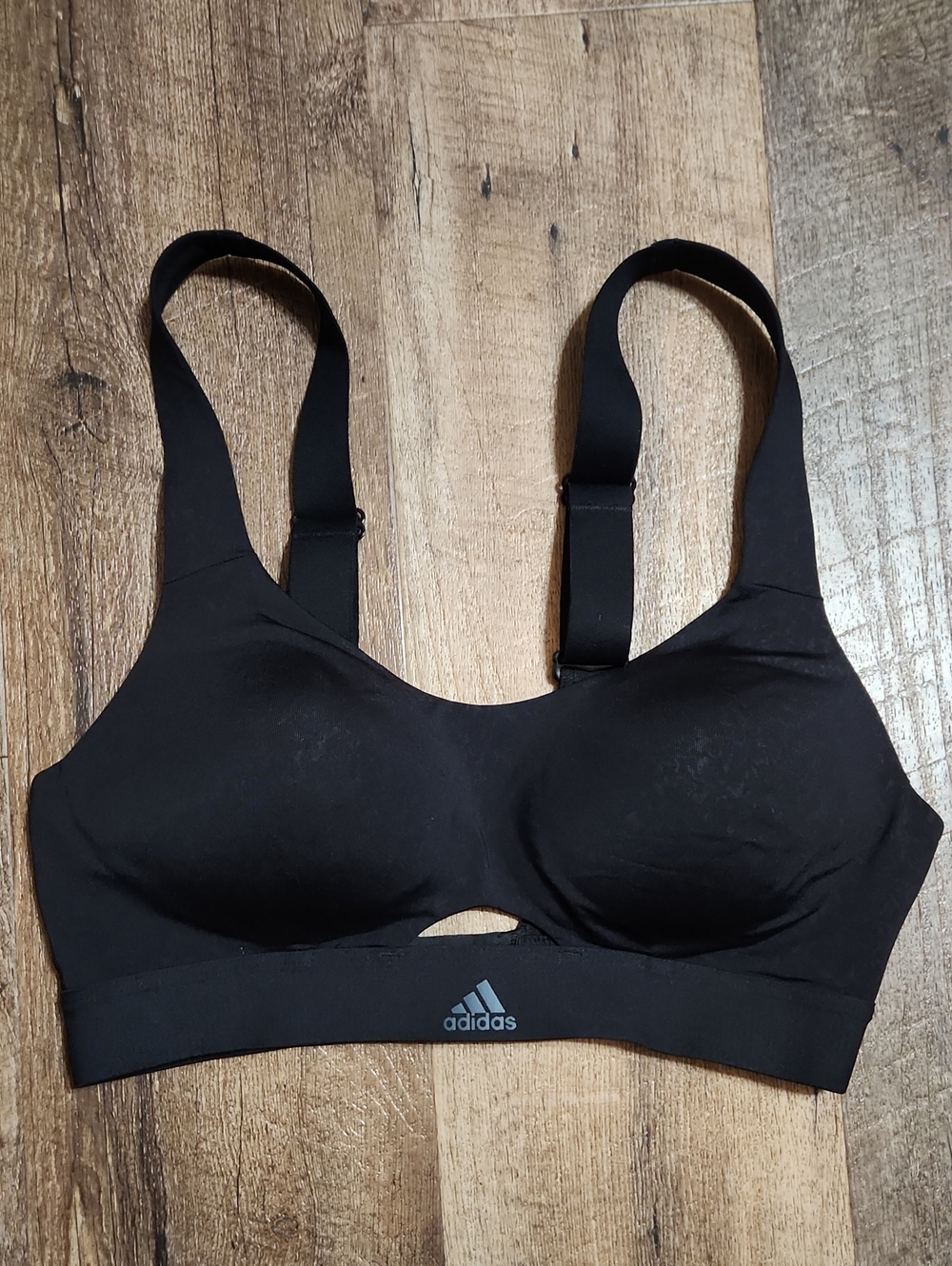 adidas Black Padded Sports Bra with Adjustable Straps